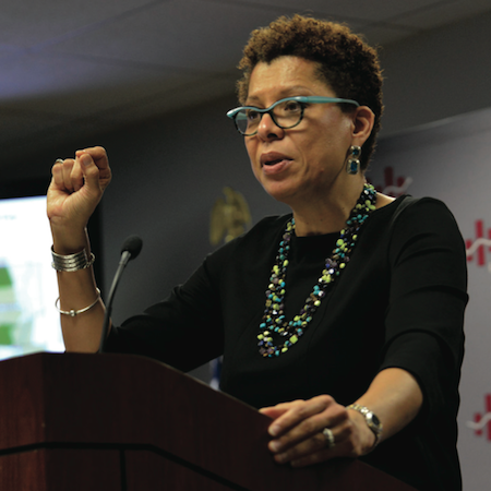 Sheryll Cashin, a professor of law at Georgetown University in Washington D.C. advocates for “place-based” affirmative action policies in education. (Freddie Allen/NNPA)