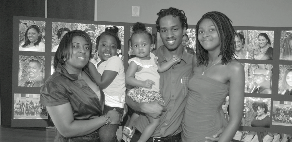 Nitia Johnson and her family at graduation