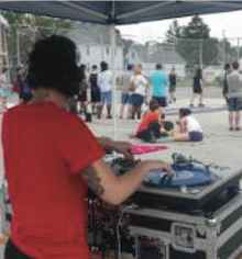 DJ Annalog selects from her Hip-Hop, EDM, and Trap musical catalog to provide the soundtrack for the first day of B-MKE’s Bandsketball 2015 Tournament.