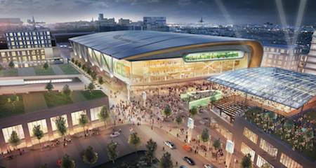 A rendering of the new arena, by Populous Architecture.